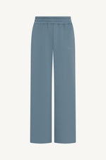 Cotton Wide Leg Sweatpants - Steel Blue