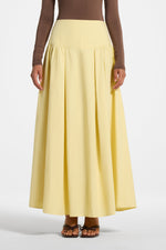 Cotton Wide Yoke Skirt - Banana