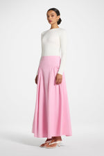 Cotton Wide Yoke Skirt - Bubblegum Pink