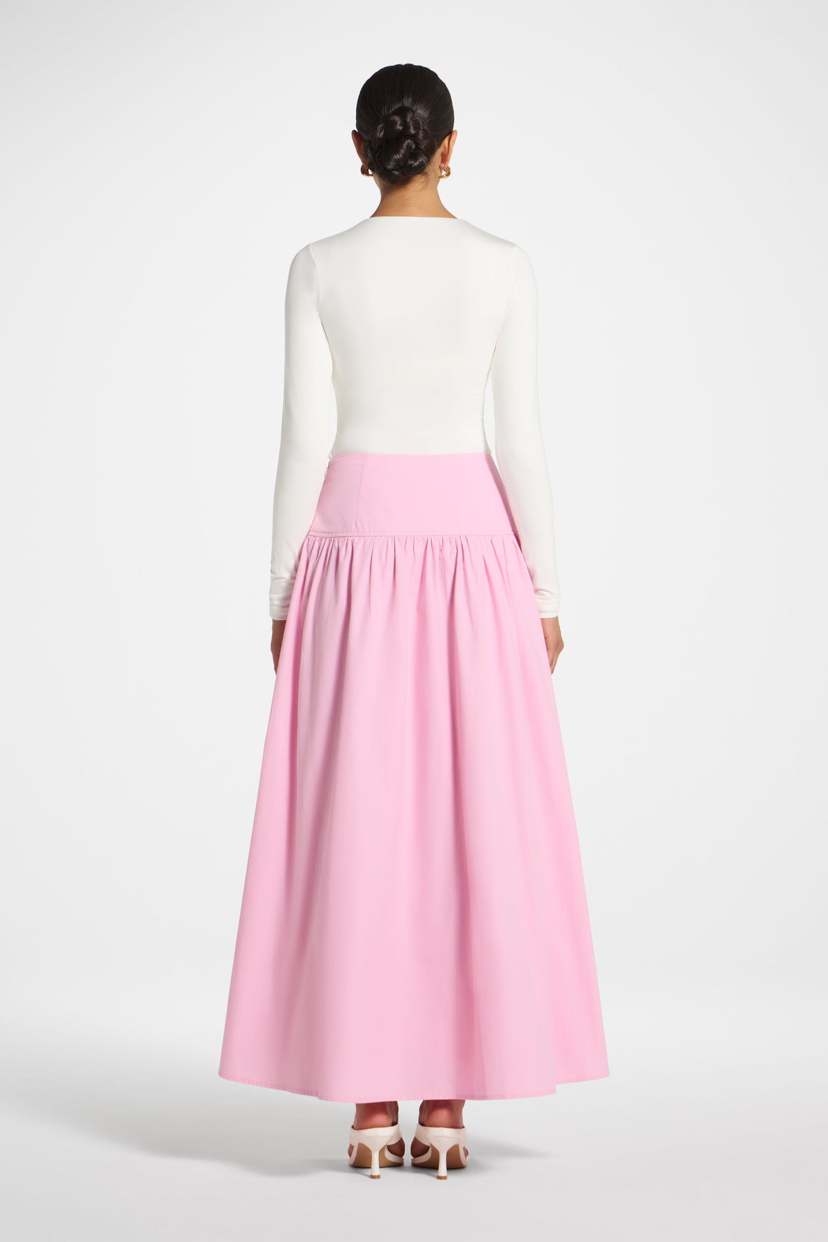 Cotton Wide Yoke Skirt - Bubblegum Pink