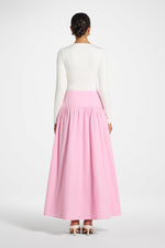 Cotton Wide Yoke Skirt - Bubblegum Pink