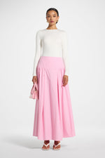 Cotton Wide Yoke Skirt - Bubblegum Pink