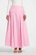Cotton Wide Yoke Skirt - Bubblegum Pink