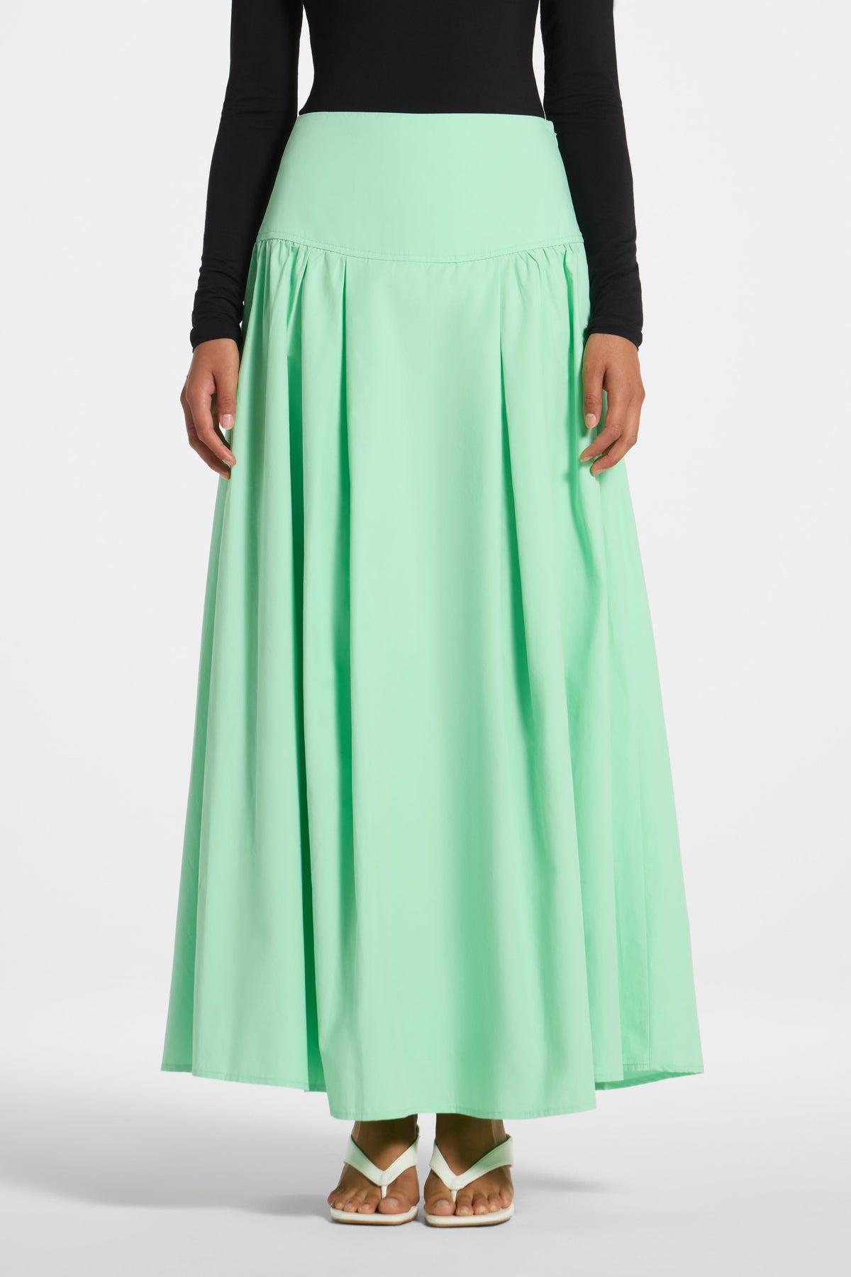 Cotton Wide Yoke Skirt - Jelly Mint
