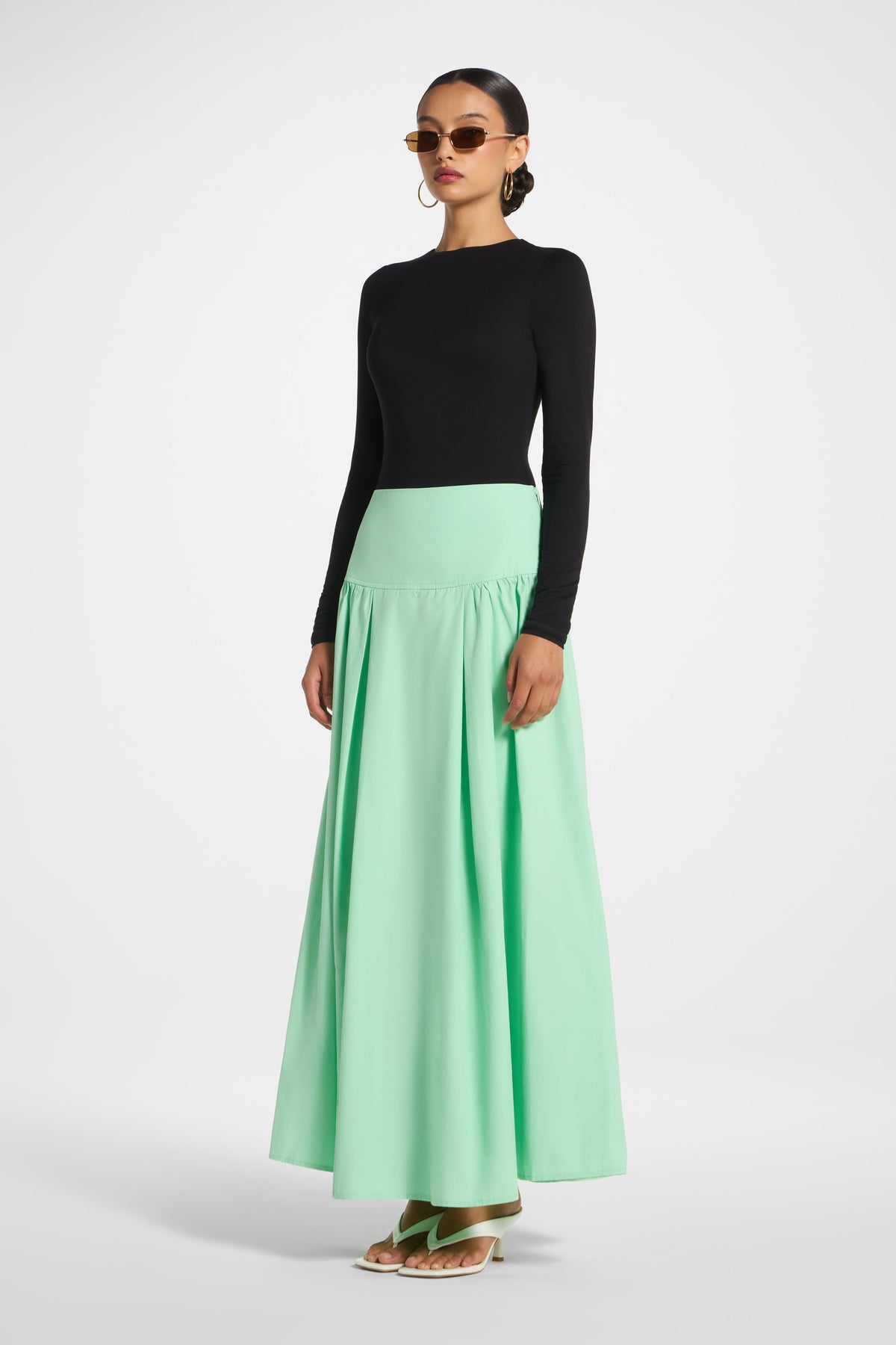 Cotton Wide Yoke Skirt - Jelly Mint