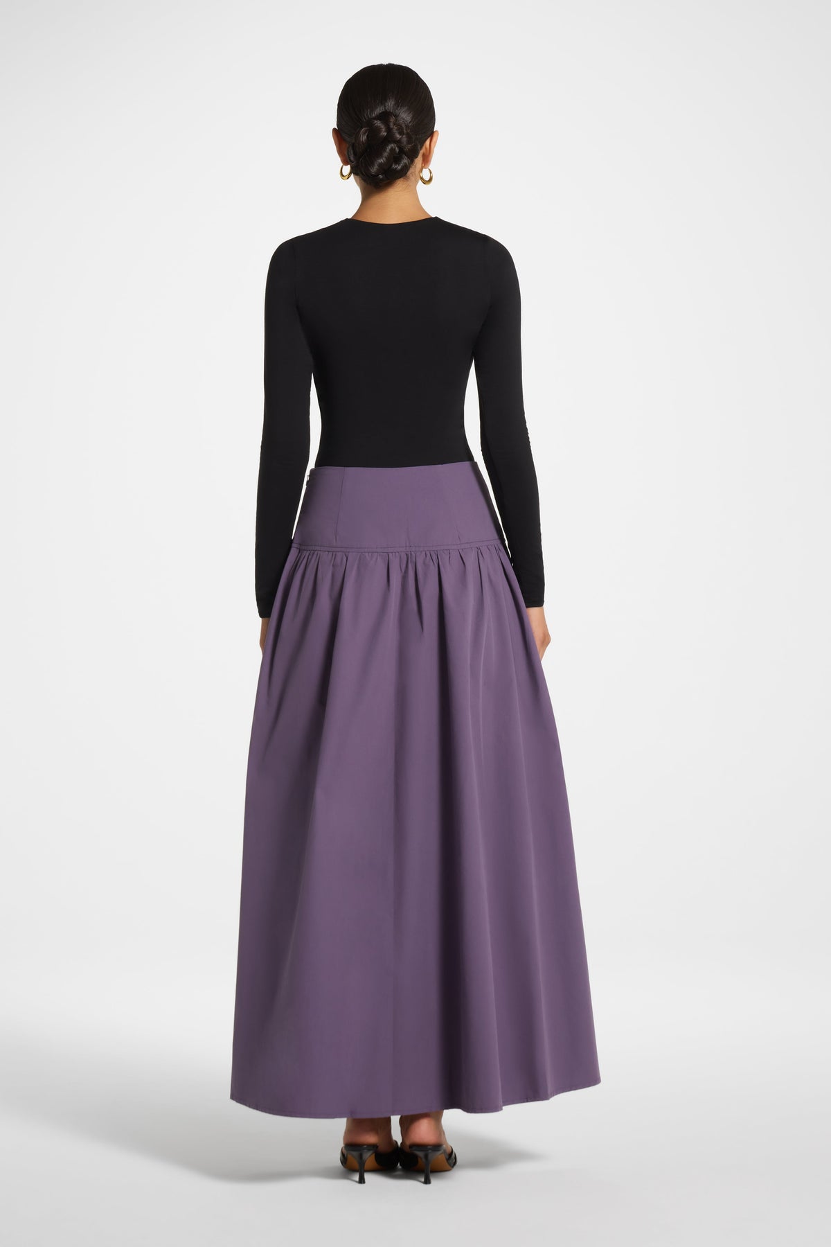 Cotton Wide Yoke Skirt - Purple Sage