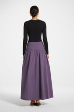 Cotton Wide Yoke Skirt - Purple Sage