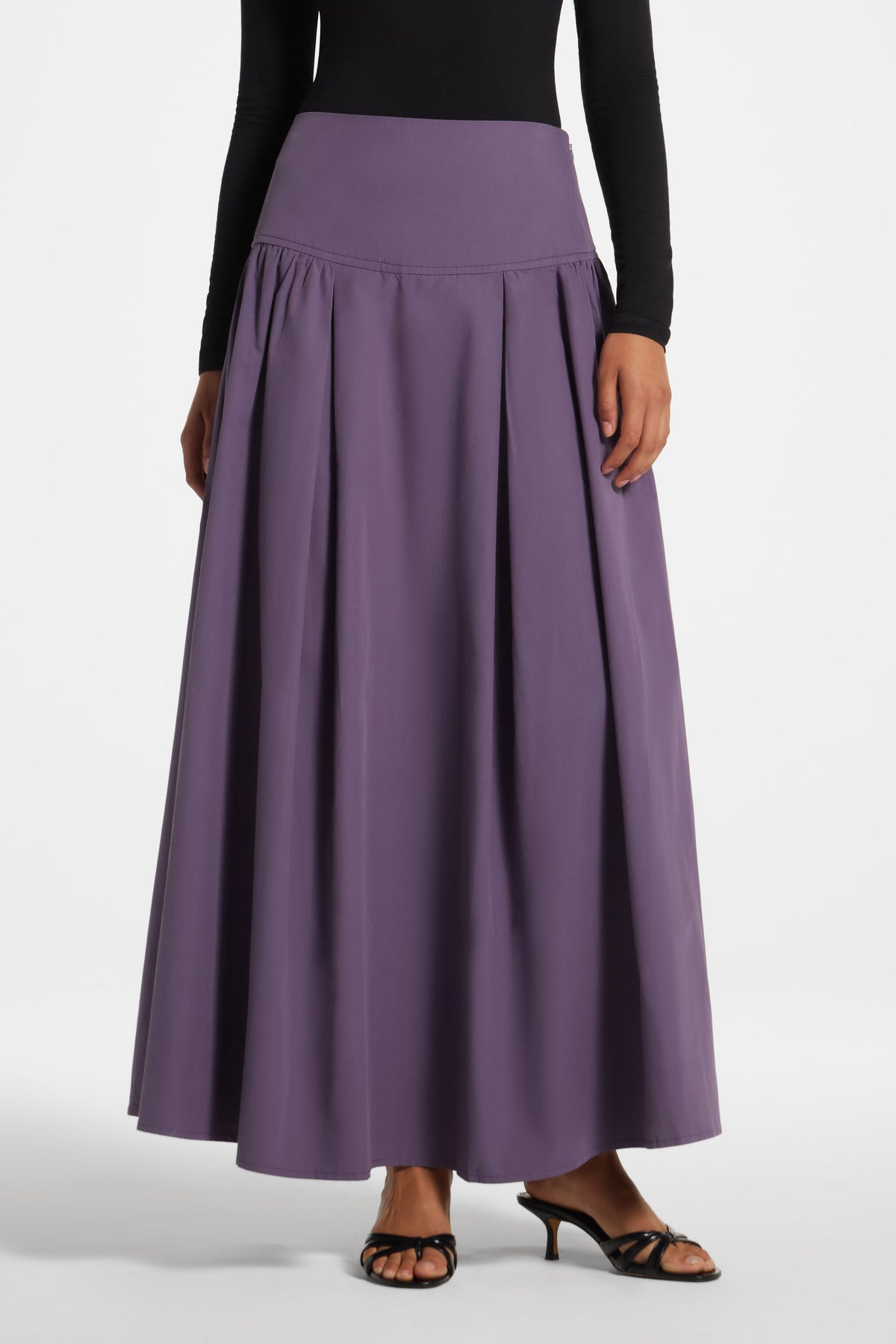 Cotton Wide Yoke Skirt - Purple Sage