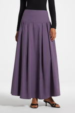 Cotton Wide Yoke Skirt - Purple Sage