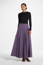 Cotton Wide Yoke Skirt - Purple Sage