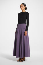 Cotton Wide Yoke Skirt - Purple Sage