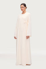 Dania Crossover Tie Open Abaya - Moonbeam