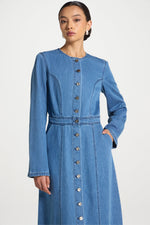 Denim Button Down Maxi Dress