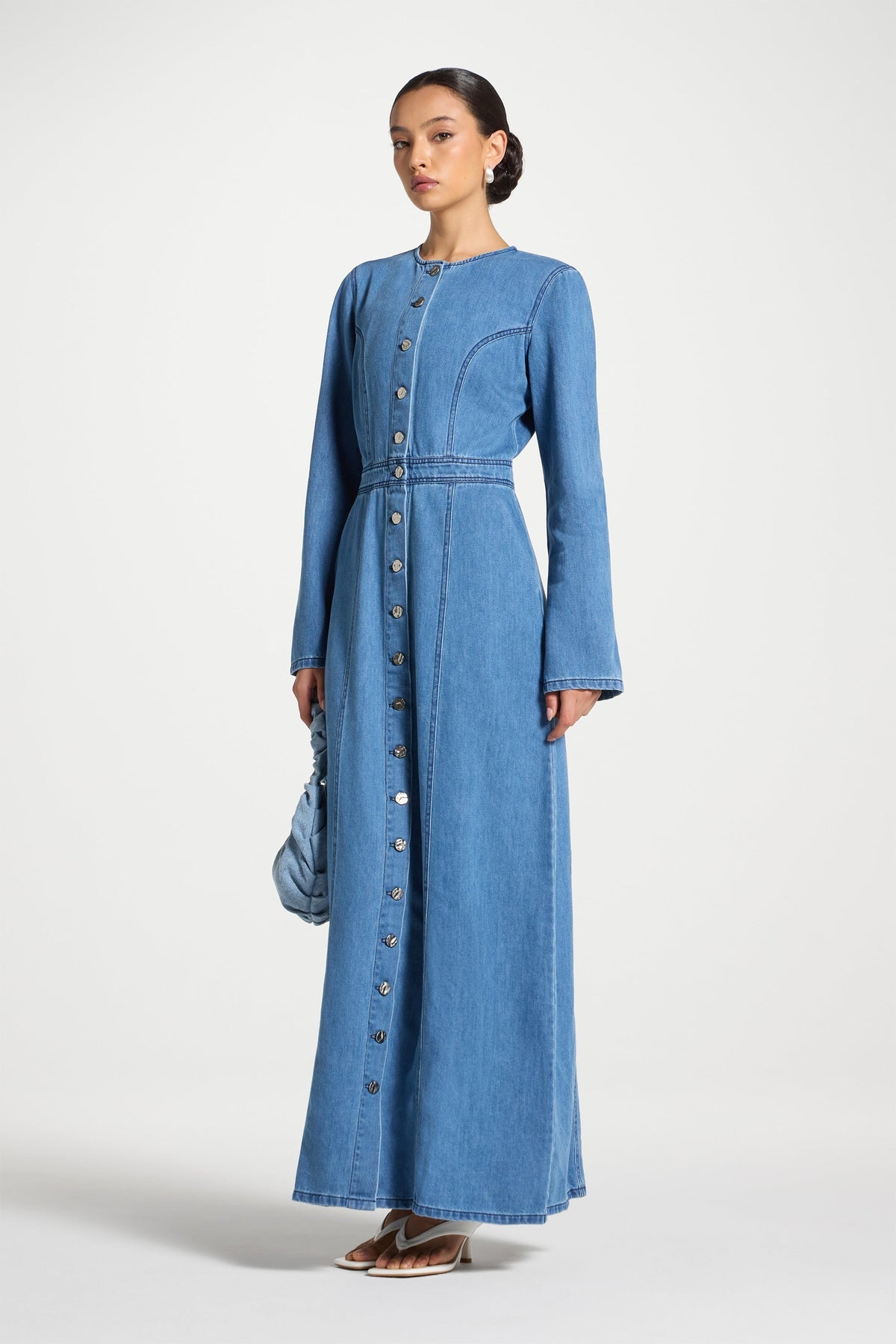 Denim Button Down Maxi Dress