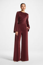 Asymmetric Drape Pants - Fig