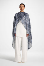 Lace Up Back Top & Cape Set - White/Midnight