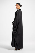 Embellished Butterfly Abaya Dress - Black
