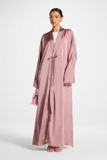 Embellished Open Abaya - Desert Mauve
