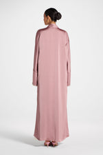 Embellished Open Abaya - Desert Mauve