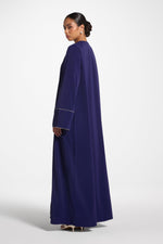 Embellished Sleeve Open Abaya - Future Dusk