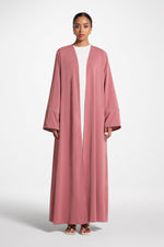 Embellished Sleeve Open Abaya - Pink