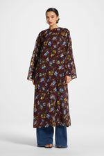 Embroidered Maxi Top - Chocolate Plum