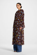 Embroidered Maxi Top - Chocolate Plum