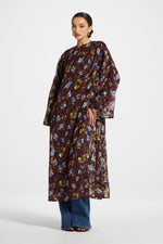 Embroidered Maxi Top - Chocolate Plum