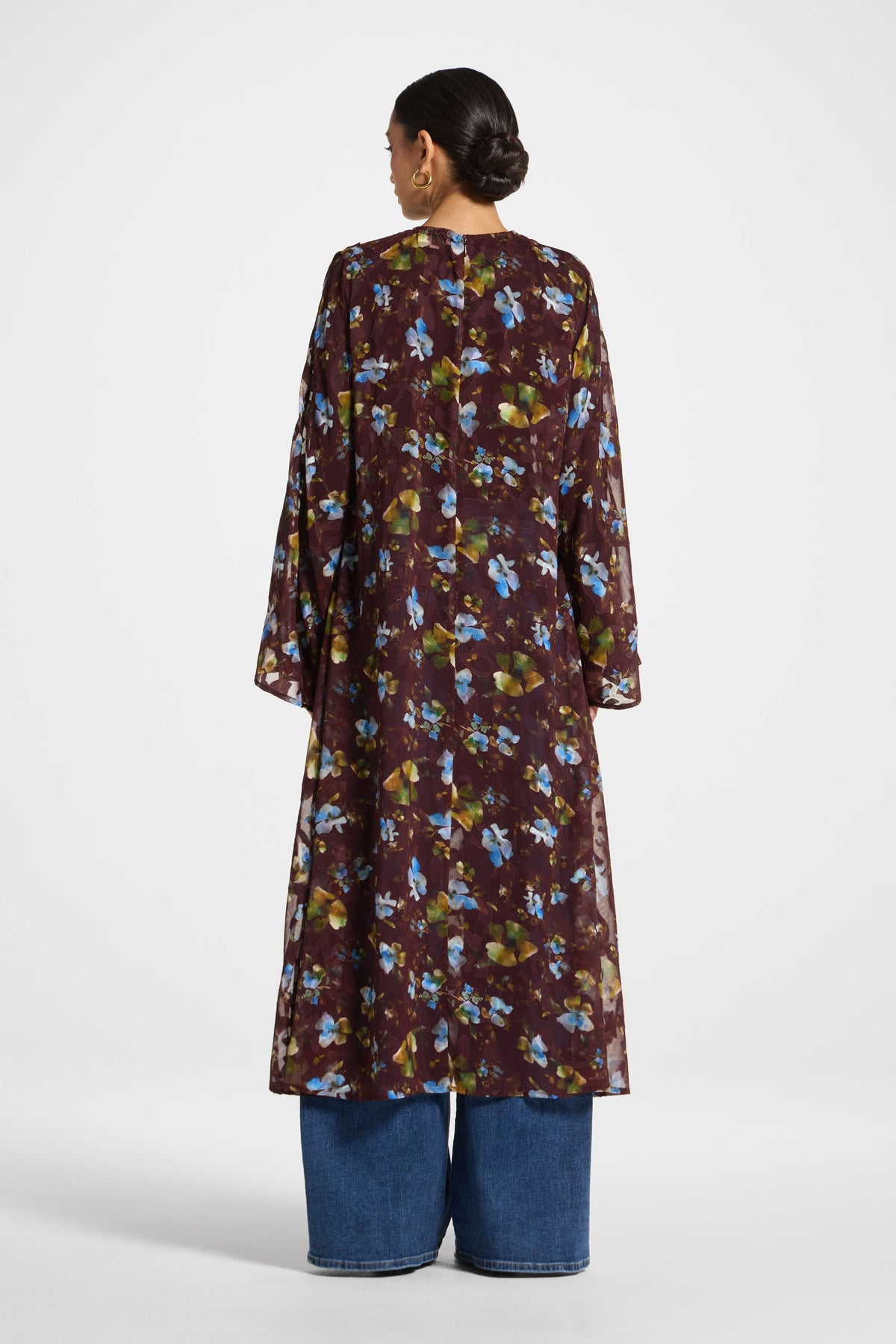 Embroidered Maxi Top - Chocolate Plum