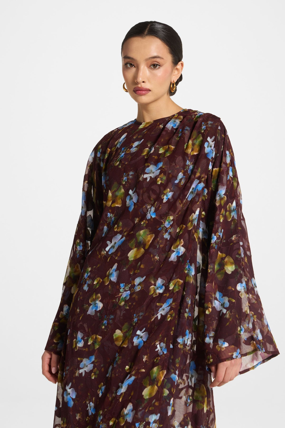 Embroidered Maxi Top - Chocolate Plum