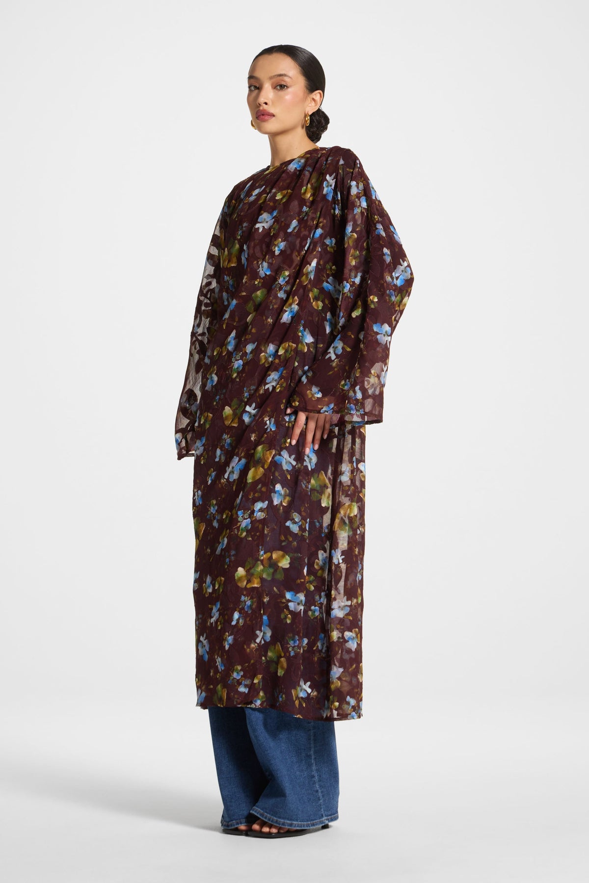Embroidered Maxi Top - Chocolate Plum