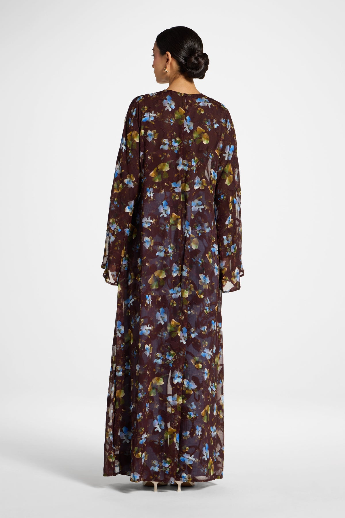 Embroidered Maxi Top Dress - Chocolate Plum