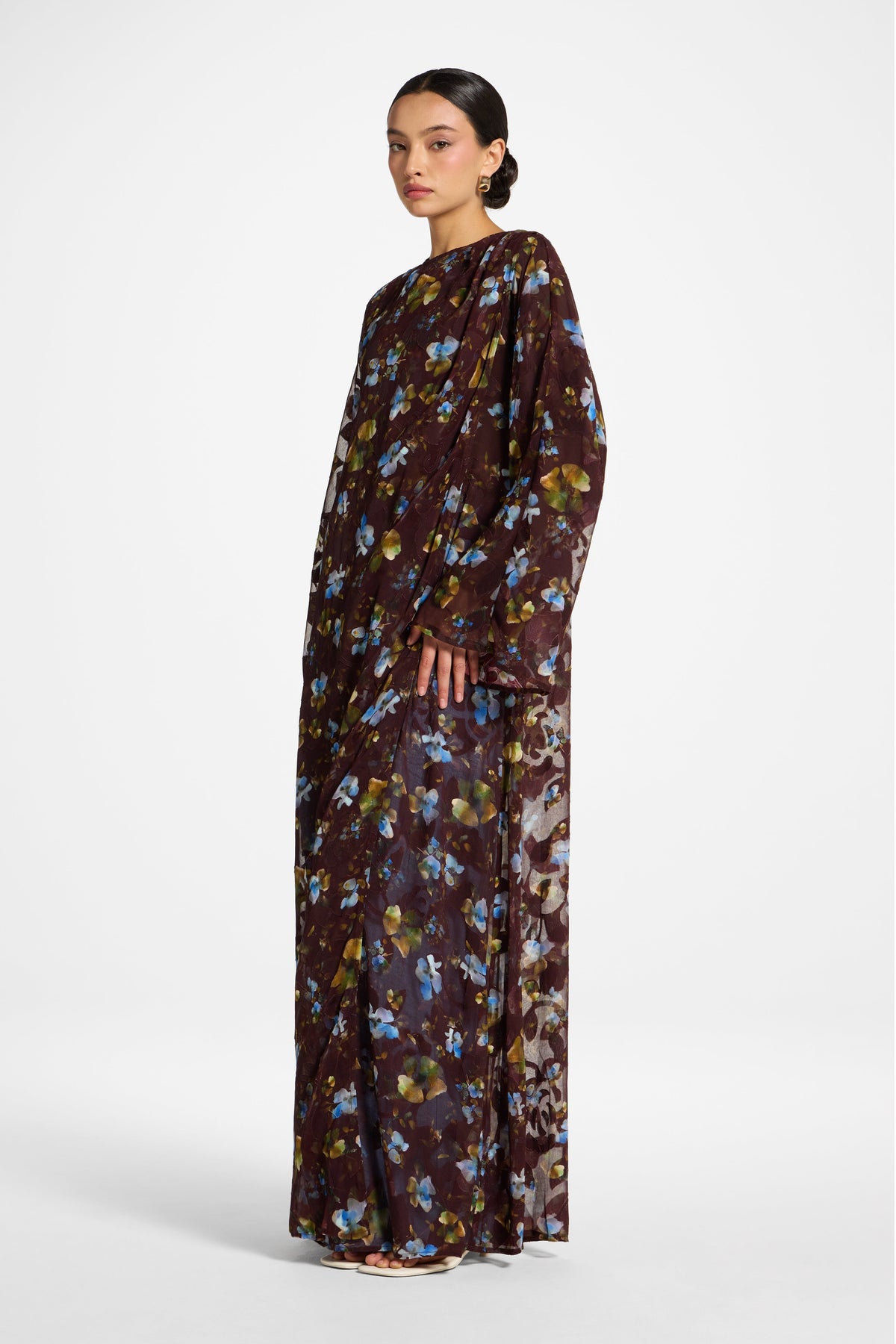 Embroidered Maxi Top Dress - Chocolate Plum