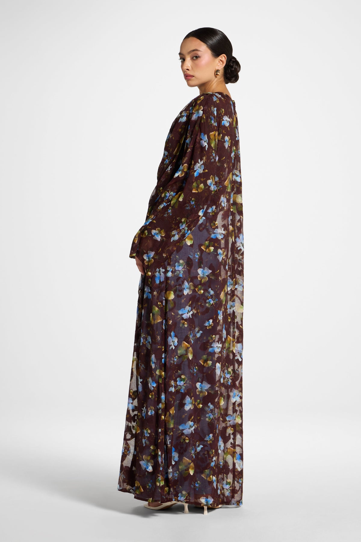 Embroidered Maxi Top Dress - Chocolate Plum