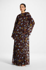 Embroidered Maxi Top Dress - Chocolate Plum