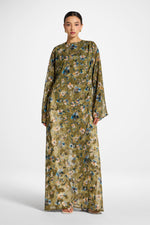 Embroidered Maxi Top Dress - Olive Bloom