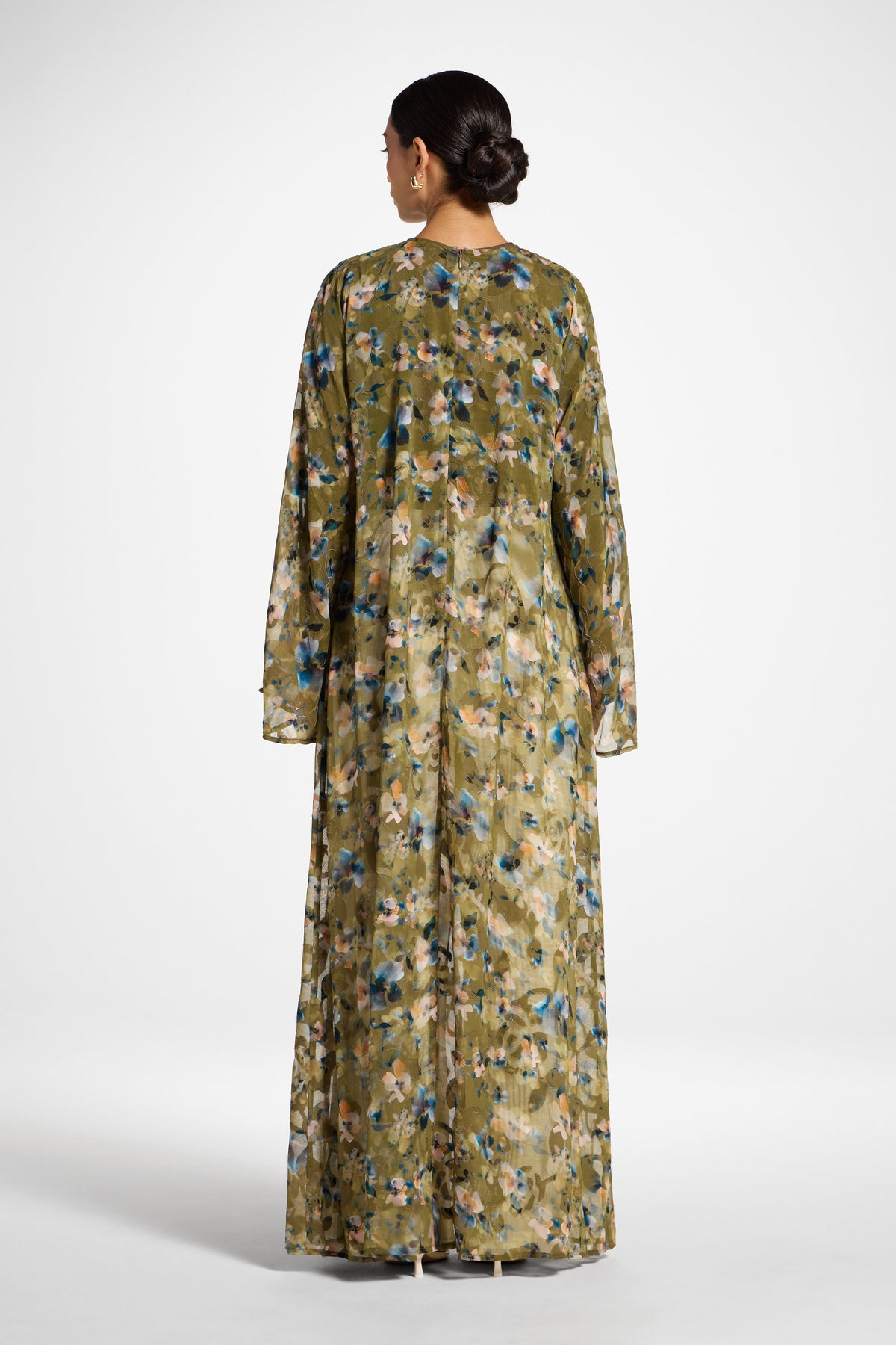 Embroidered Maxi Top Dress - Olive Bloom