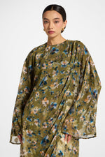 Embroidered Maxi Top Dress - Olive Bloom
