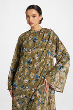 Embroidered Maxi Top - Olive Bloom