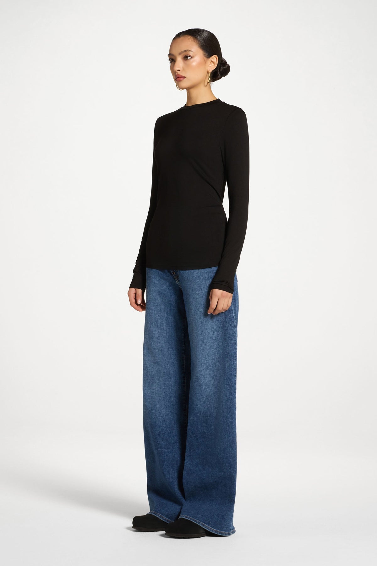 Essential Bamboo Long Sleeve Top - Black