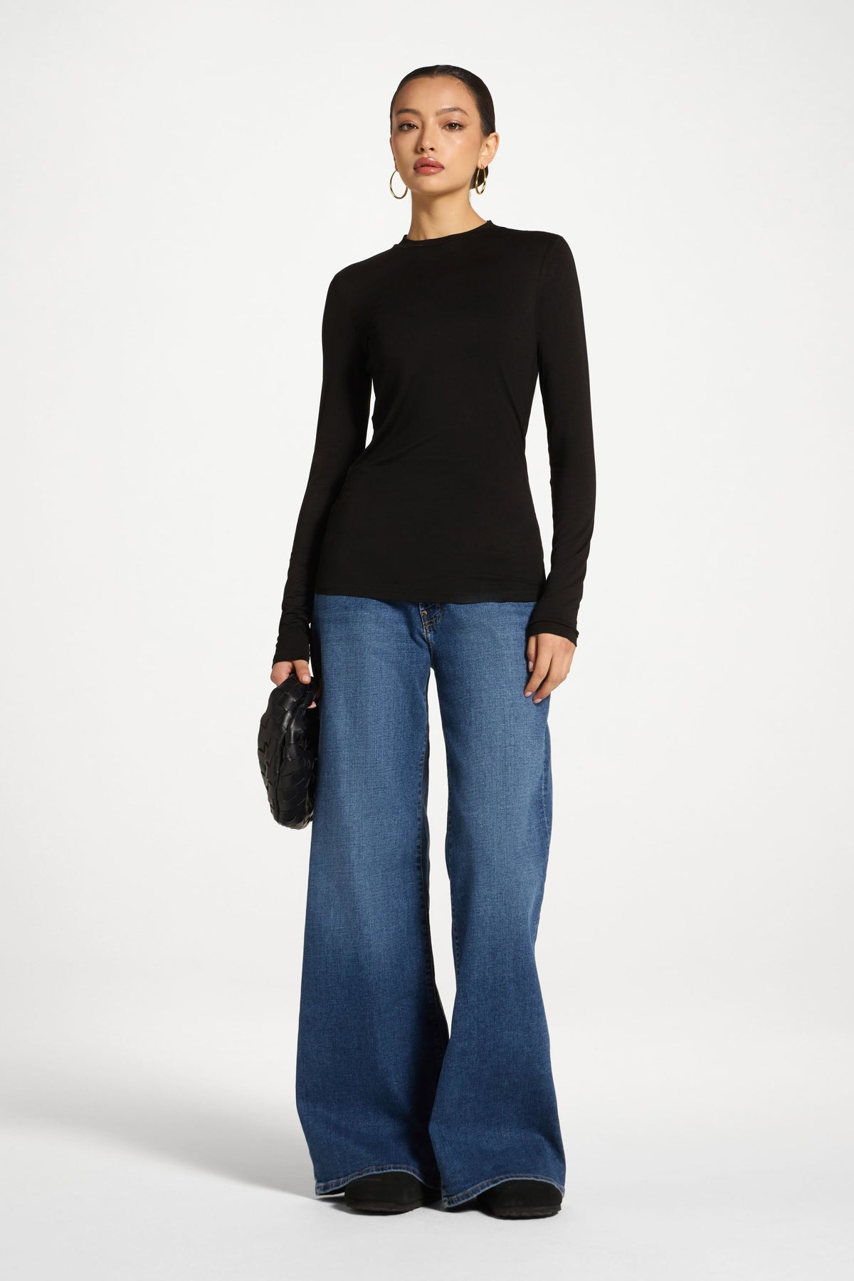 Essential Bamboo Long Sleeve Top - Black