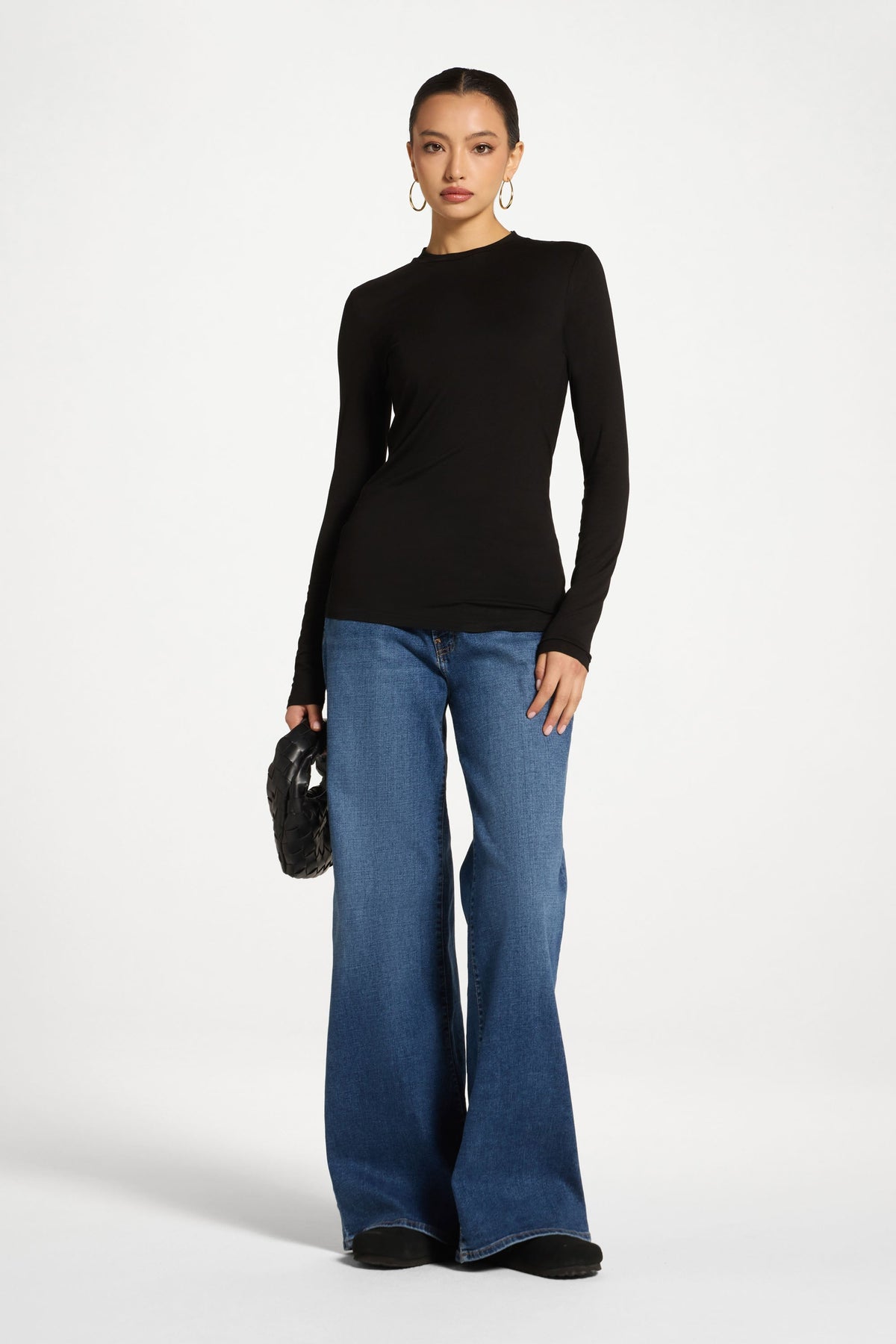Essential Bamboo Long Sleeve Top - Black