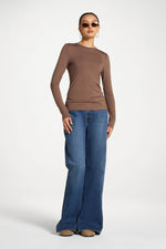 Essential Bamboo Long Sleeve Top - Chocolate