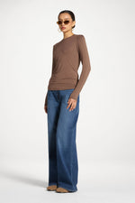 Essential Bamboo Long Sleeve Top - Chocolate