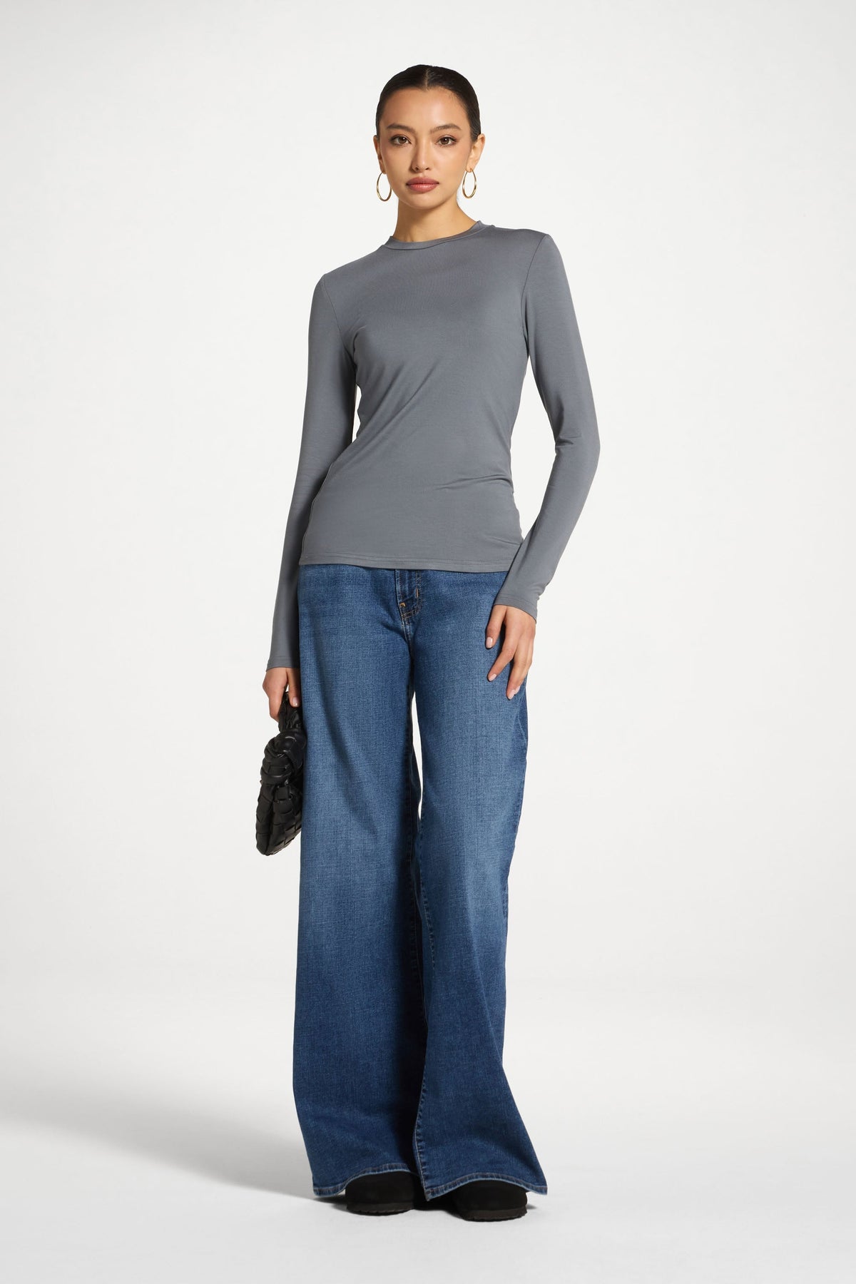 Essential Bamboo Long Sleeve Top - Iron
