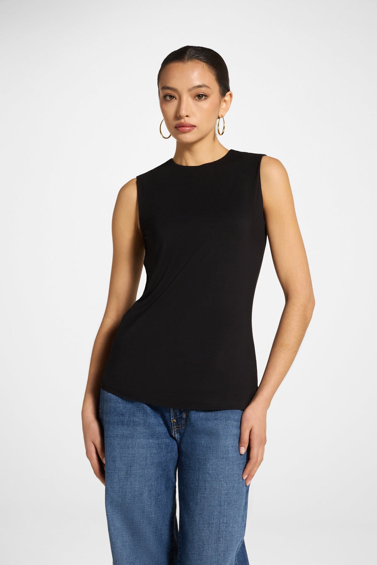 Essential Bamboo Tank Top - Black