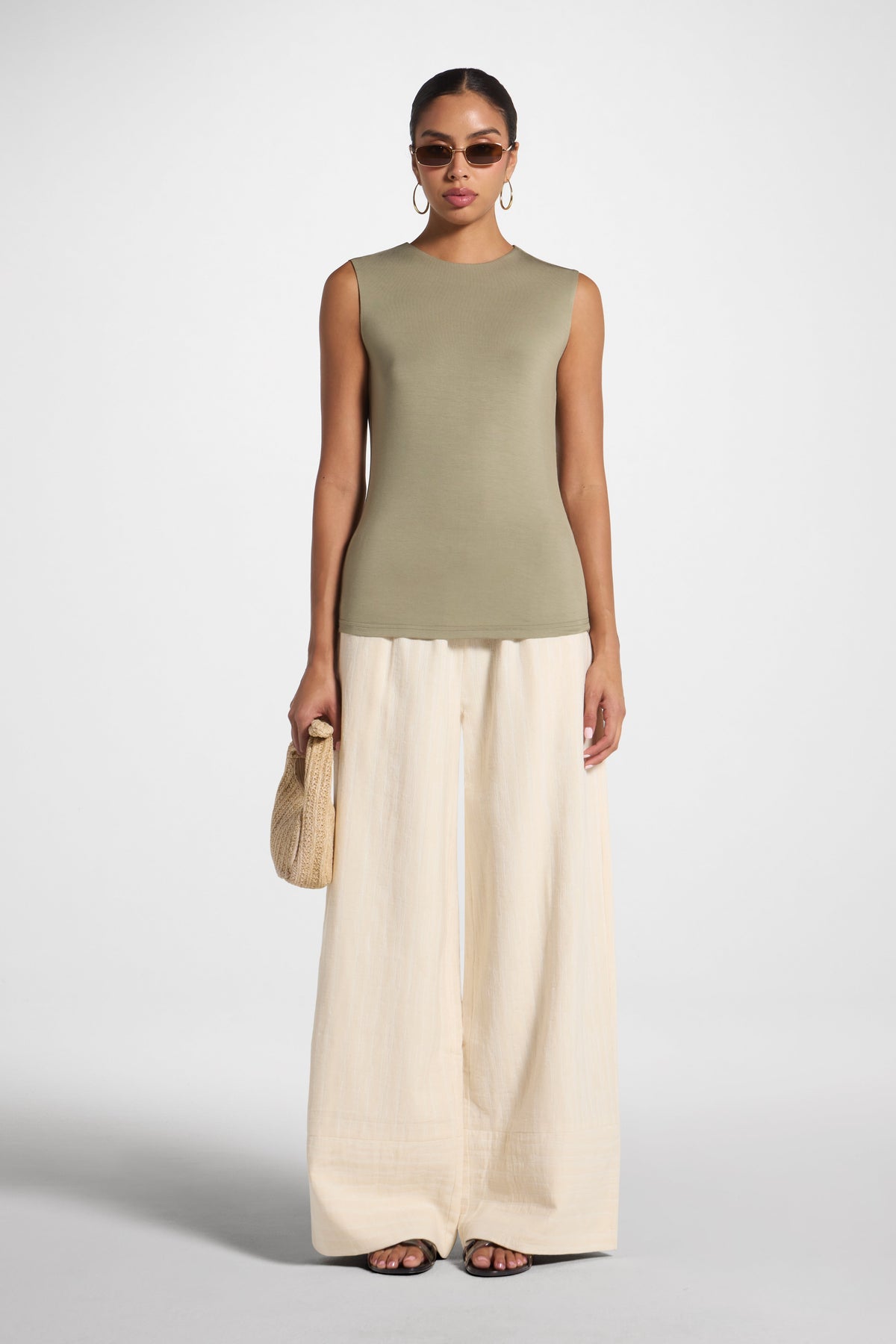 Essential Bamboo Tank Top - Dusty Olive