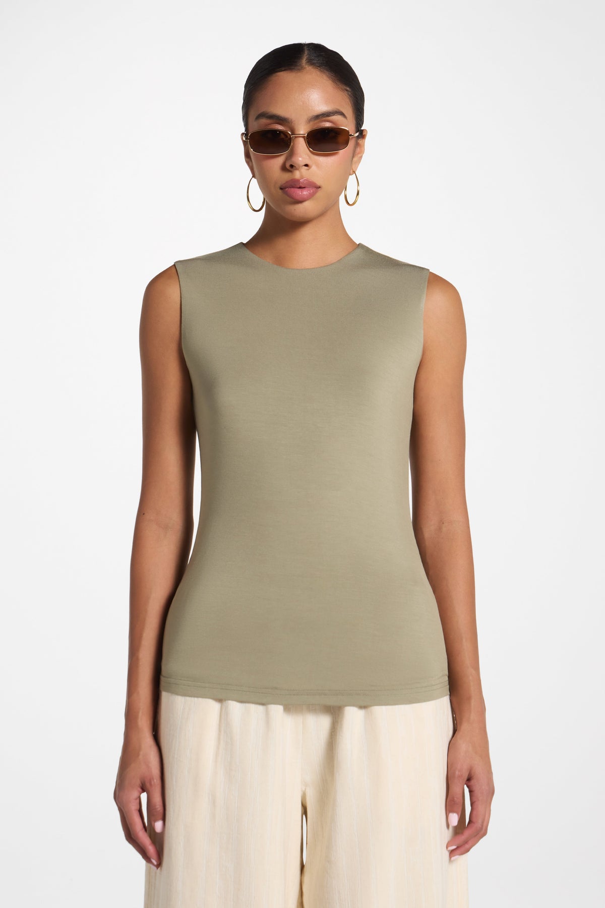 Essential Bamboo Tank Top - Dusty Olive