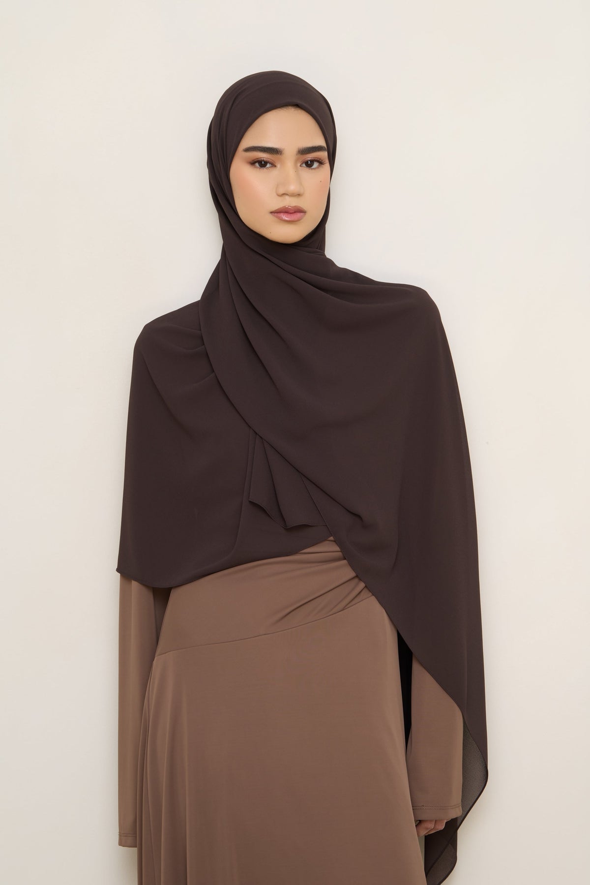 Essential Chiffon Hijab - Chocolate Torte