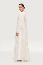 Ethereal Silk Tie Waist Maxi Dress - Moonbeam